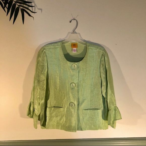 Spring Green Cropped Jacket Med. 8/10 Ruby Rd. - Picture 5 of 6